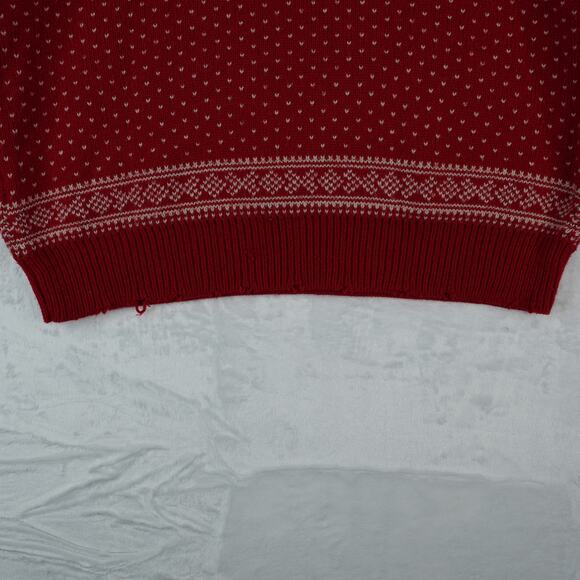 Merry Christmas V28 Ugly Knit Sweater Womens XXL Red Reindeer Snowflake Hoodie - Picture 8 of 8